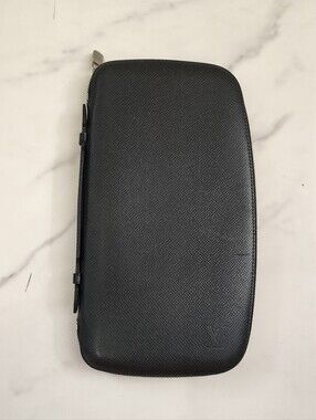 Authentic Black LV Taiga Leather Travel Wallet With Digital COA